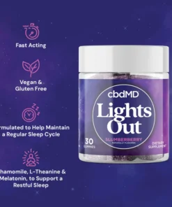 Delta 9 THC Lights Out Sleep Gummies