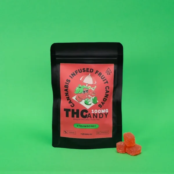 THCandy Truskawkowe 100 mg Konopne Gummies