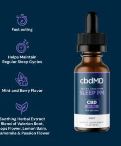 Broad Spectrum CBD PM Oil Tincture BROAD SPECTRUM - MINT - 1500MG - 30 ML